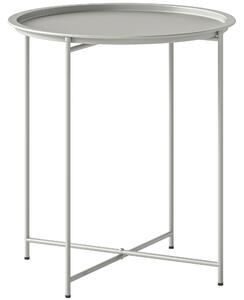 Outsunny Steel Removable Tray Top Garden Table - White