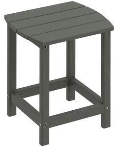 Outsunny Outdoor Side Table, Garden Coffee Table, All-Weather Adirondack Side Table for Garden, Beach, Indoor Outdoor, Grey