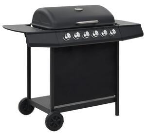 Gas BBQ Grill with 6 Cooking Zones Steel Black