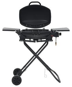 Portable Gas BBQ Grill with Cooking Zone Black
