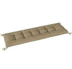 Outsunny Sun Lounger Cushion, Memory Foam Patio Chair Cushion with Ties, Outdoor Seat Pad Fits 190 x 60 cm Lounger, Sand