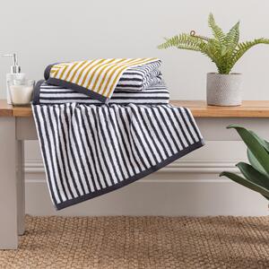Mustard and Charcoal Striped Towel Charcoal