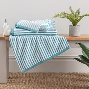 Kingfisher and Mint Striped Towel Kingfisher-(Blue)
