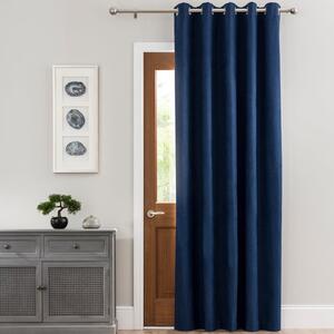 Luna Brushed Blackout Eyelet Door Curtain