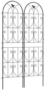 Outsunny Set of 2 Garden Trellis, Metal Fence Panels for Climbing Outdoor Plants, Flowers, 180 x 50cm
