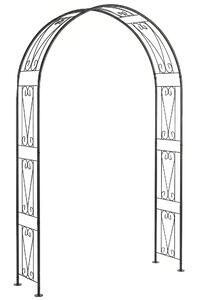 Outsunny Garden Arch, Arbour Trellis for Climbing Plants, Rose Arch for Wedding Garden Decoration, 155 x 40 x 246 cm, Black