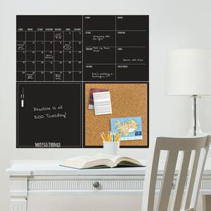 Black 4 Piece Stick-on Chalkboard