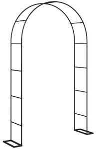 Outsunny Garden Arch, 2.4 m High x 1.5 m Wide Metal Garden Trellis for Climbing Plants, Outdoor Wedding Arch for Bridal, Black
