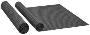 Outsunny 2Pcs Plastic Privacy Screening Fence, 1m x 3 m Waterproof Windbreak Fence, Dark Grey