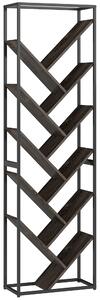 HOMCOM 10 Shelf Industrial-Style Bookshelf - Black/Grey