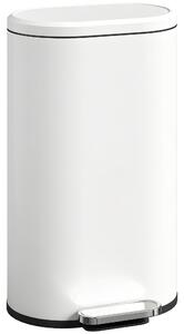HOMCOM 30 L Modern Curved Kitchen Bin - Cream