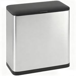 HOMCOM 8L Hanging Kitchen Bin, Rubbish bin with Lid and Removable Inner Bucket for Under Cabinet Door, Under Sink, Office