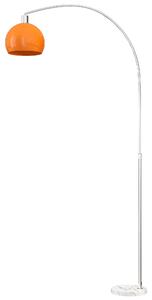 HOMCOM Floor Lamp for Living Room, Modern Standing Lamp with Shade & Foot Switch for Bedroom, Office, Orange