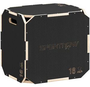 SPORTNOW Non-Slip Plyo Box, Corner-free Wooden Jump Box, 40.5 x 51 x 47.5 cm