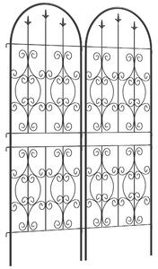 Outsunny Set of 2 Metal Garden Trellis, Decorative Trellis Panels for Climbing Outdoor Plants, Vegetables, Vines, Flowers, 150 x 50 cm, Scrollwork Design