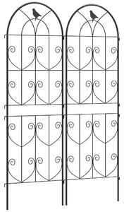 Outsunny Set of 2 Garden Trellis, Metal Fence Panels for Climbing Outdoor Plants, Flowers, 150 x 50cm