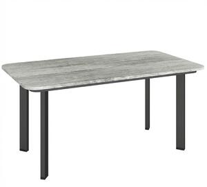 Outsunny Outdoor Garden Coffee Table, Garden Table with Slatted Wood Plastic Composite Top and Metal Frame, Grey