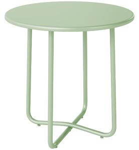 Outsunny 48 cm Round Garden Side Table, Small Metal Outdoor Garden Table with Rolled Edge, Green