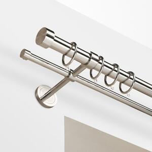 Trinity Double Layer Extendable Metal Curtain Pole with Rings