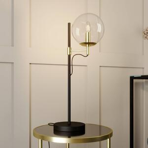Lucande Sotiana table lamp, glass ball, brass