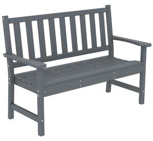 Outsunny 2 Seater Plastic Garden Bench, Outdoor Patio Bench with Armrest and Backrest, Weatherproof Outdoor Furniture for Balcony