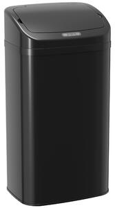 HOMCOM 48L Galvanised Steel Sensor Bin - Black