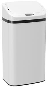 HOMCOM 48L Stainless Steel Sensor Bin - White