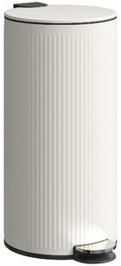 HOMCOM Kitchen Bin, 30 Litre Pedal Rubbish Bin with Removable Bucket, Cream