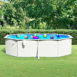 Swimming Pool with Steel Wall Oval 490x360x120 cm White