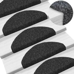 Self-adhesive Stair Mats 5 pcs Black 65x21x4 cm Needle Punch