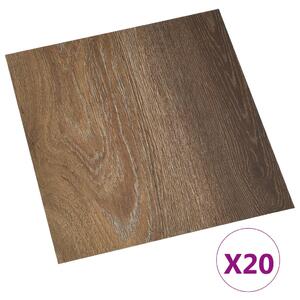Self-adhesive Flooring Planks 20 pcs PVC 1.86 m² Brown