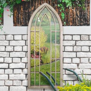 Willow Distressed Arched Window Indoor Outdoor Full Length Wall Mirror