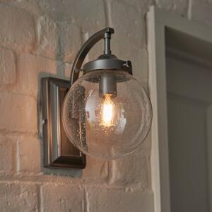 Twain Globe Glass Compact Outdoor Wall Light