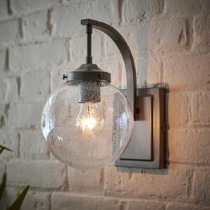 Twain Outdoor Globe Glass Wall Light