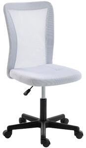 Vinsetto Mesh Office Chair Armless Swivel Executive Computer Desk Chair Adjustable Height Wheels White