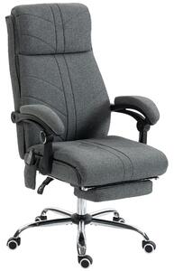 Vinsetto High Back Vibration Massage Office Chair with Footrest, Heated, Grey