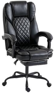 HOMCOM Executive Home Office Chair Reclining Function Footrest Computer Desk Chair High Back, Black