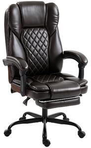 HOMCOM Executive Home Office Chair Reclining Function Footrest Computer Desk Chair High Back, Brown
