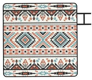 Outsunny Picnic Blanket, 200x200CM Large Beach Blanket Outdoor Picnic Mat with Integrated Strap for Camping, Mix-Colour