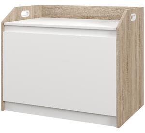HOMCOM Storage Ottoman, Modern Storage Box with Lift Top and Hidden Space for Entryway, Living Room, Play Room, White