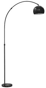 HOMCOM Arc Floor Lamp for Living Room, Modern Adjustable Standing Lamp with Faux Black Marble Base Black