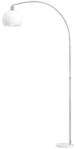 HOMCOM Floor Lamp for Living Room, Modern Standing Lamp with Shade & Foot Switch for Bedroom, Office, White