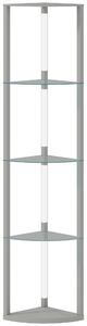 HOMCOM LED Floor Lamp with Shelves, Dimmable Standing Lamp with Foot Switch for Living Room, Bedroom, Grey