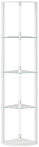 HOMCOM LED Floor Lamp with Shelves, Dimmable Standing Lamp with Foot Switch for Living Room, Bedroom, White