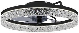 HOMCOM Ceiling Fan with Lights, Dimmable LED Mount Ceiling Fan Light with Remote App Control for Bedroom, Black