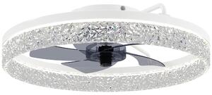 HOMCOM Ceiling Fan with Lights, Dimmable LED Mount Ceiling Fan Light with Remote App Control for Bedroom, White