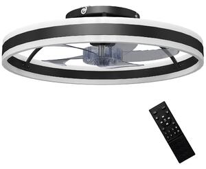 HOMCOM Ceiling Fan with Light and Remote, LED Mount Ceiling Fan with 3 Colour Temperatures, 6 Speed, 50 cm, Black