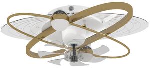 HOMCOM Ceiling Fan with Light and Remote, 3 Colour Temperatures, LED Mount Ceiling Fan Light for Bedroom, Gold Tone