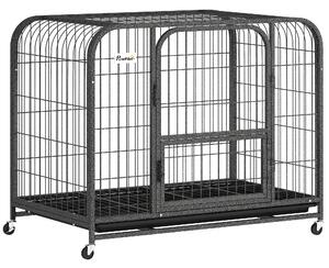 PawHut Heavy Duty Dog Crate,93 x 58 x 76 cm, Large Dog Cage for Small to Medium Breeds