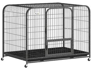 PawHut Heavy Duty Dog Crate,116 x 77 x 88 cm, Large Dog Cage for Small to Large Breeds